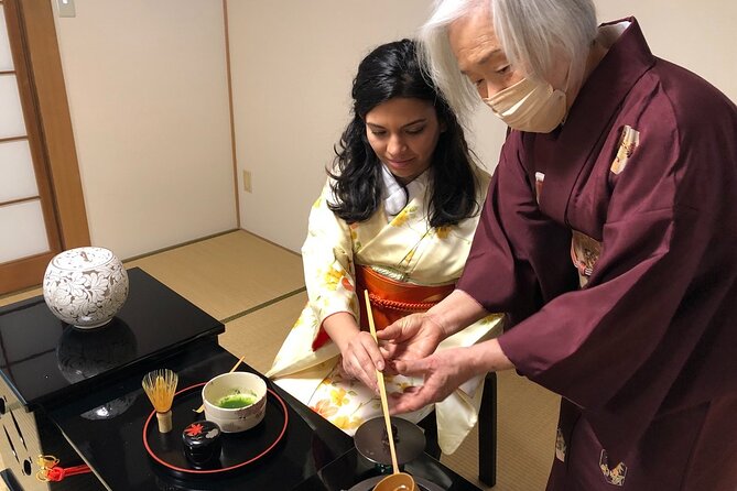 Cultural Activities :Kimono, tea ceremony, Calligraphy and Amulet - Getting dressed in a kimono and apron, then settling in for lessons