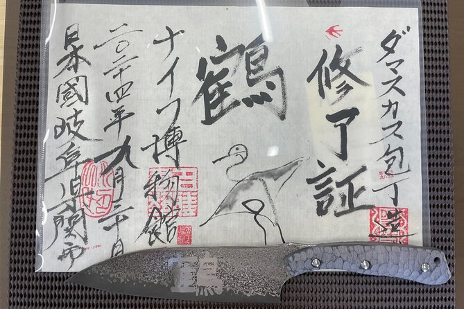 Gifu Samurai Sword Town;Japanese Damascus Knife Making Experience - Testing your edge on fresh vegetables, then learning sharpening for real life