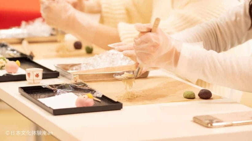 Japanese Traditional Sweets making and Tea Ceremony - Sweet science first: wagashi and the feel of Nerikiri