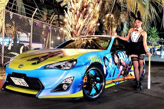 JDM Itasha trip to famous car meet up spot Daikoku Parking - The Rainbow Bridge to Odaiba Nightfall Moment