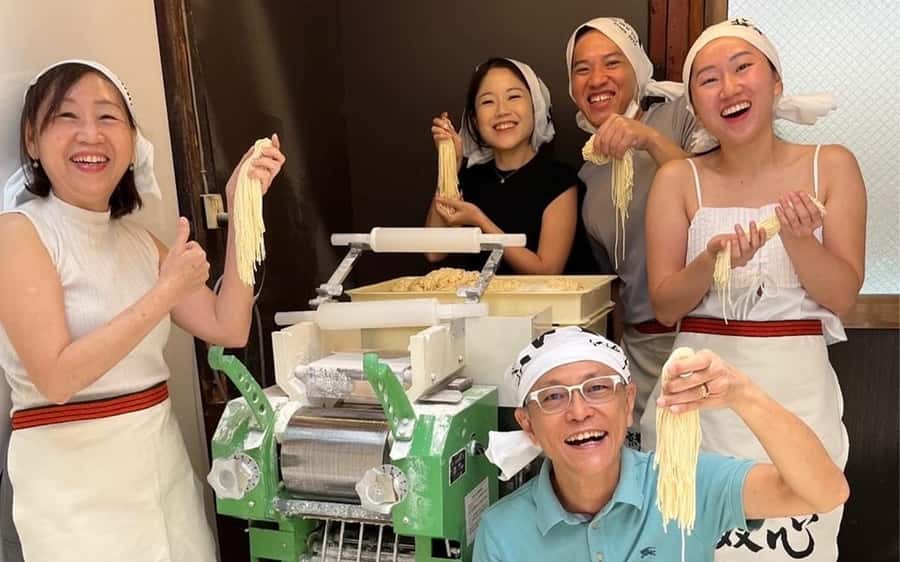 Kyoto Michelin Ramen Workshop or Painting Ramen Essentials - What you do step by step, from noodle machine to bowl painting