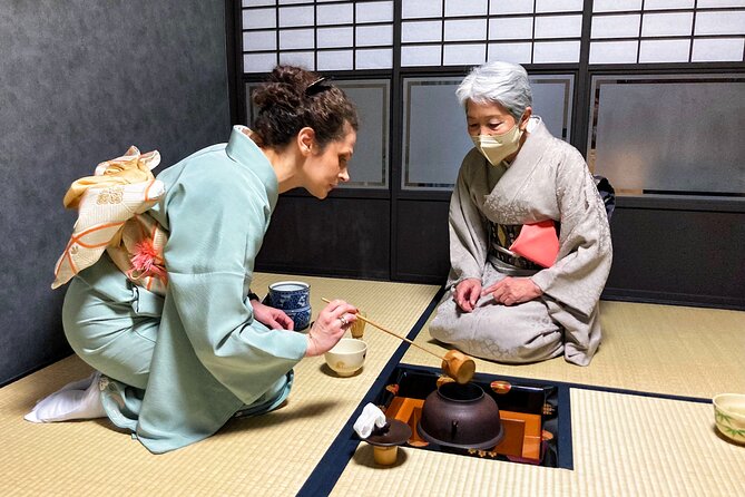 KYOTO Tea Ceremony with kimono near by Imamiya Jinjya Shrine - Inside a Three-Generation Tea Room Near Daitoku-ji