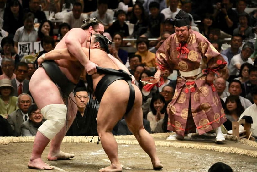 Nagoya: Grand Sumo Tournament Tour - 15:00 top-division bouts: reserved seats and real-time English through headsets