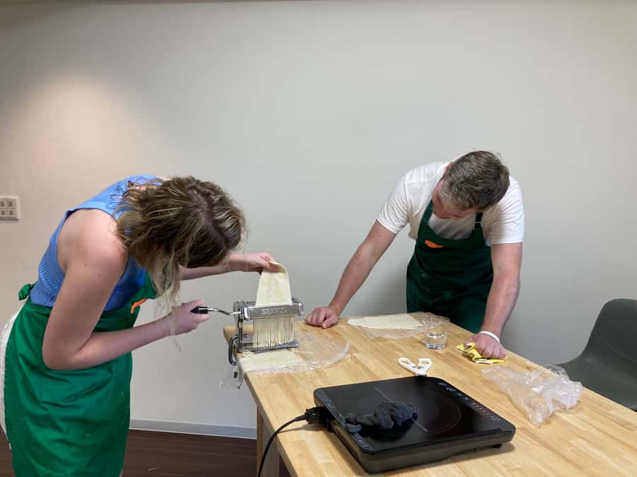 Osaka: Ramen and Gyoza Cooking Class in Dotonbori - Kneading Wheat Into Ramen Noodles, Then Cutting Like a Pro