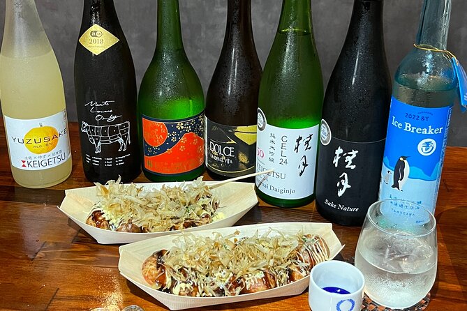 Osaka Sake Tasting & Takoyaki Cooking Experience - Finding MOMO to SAKE Near Higashishinsaibashi