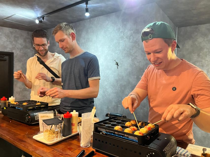 Osaka Sake Tasting with Takoyaki Cooking - Takoyaki cooking class, your skillet, your personalized batch