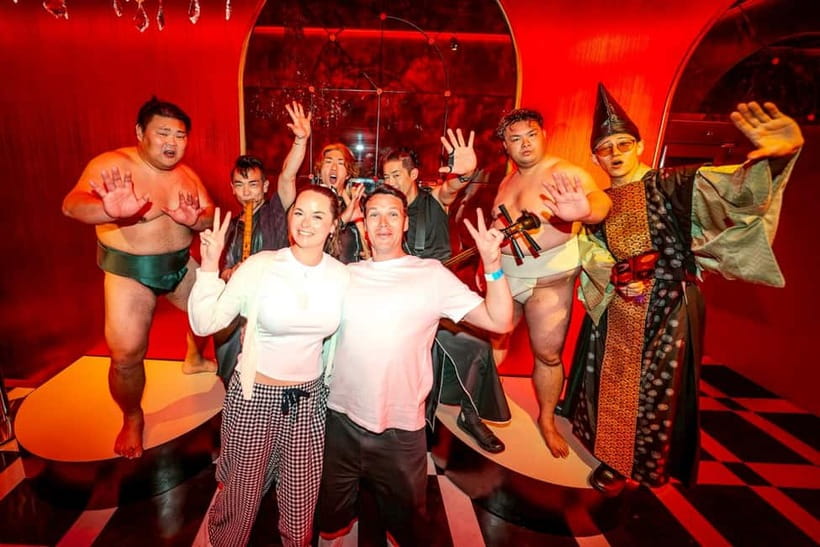 Osaka:SUMO BEATS SHOWCASE: Taiko Drum and Wagyu burger! - Drinks, music, and the nighttime pacing you are paying for