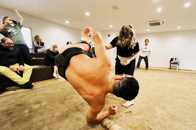 Osaka Sumo Experience with Live Show and Audience Challenge - Audience challenge: stepping into the ring (and learning fast)