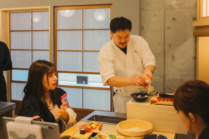 Popular Sushi Making Class near Tokyo Tower - What You Make and Eat, Salmon and Tuna Plus More