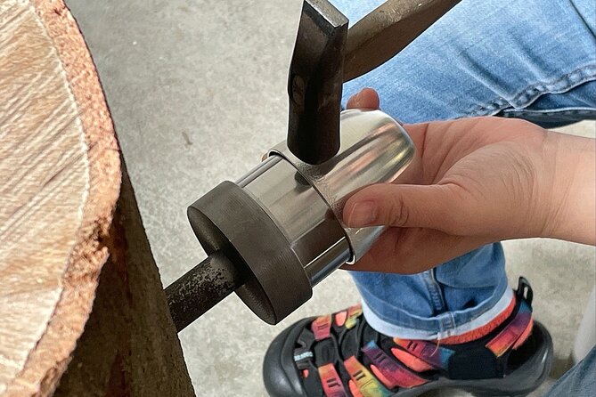 Private Pewter Sake Cup Experience with a Kyoto Artisan - The pewter process, step by step, from hammering to a drink-ready rim