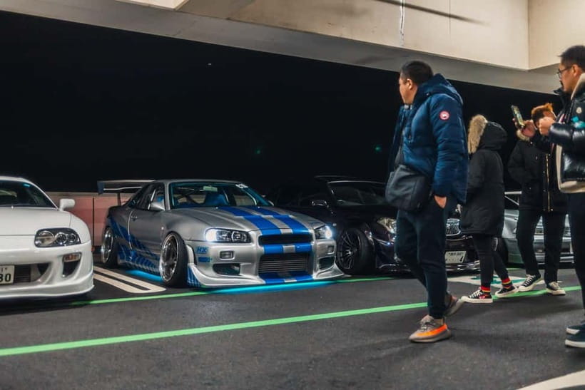 Secret Car Meet: R34 Skyline Car Club Membership - Getting started at City Circuit Tokyo Bay, and why the 8 pm timing matters
