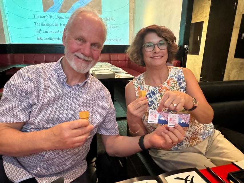 Tokyo: Calligraphy on Kanji Fan & Scroll with Drink - The Personalized Touch: Names in Kanji and an Animated Video
