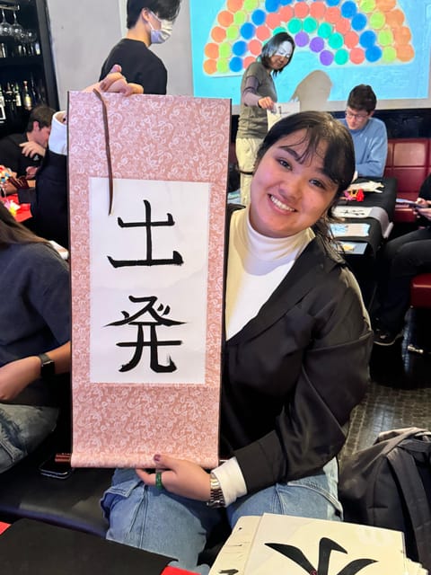 Tokyo: Calligraphy on Kanji Fan & Scroll with Drink - Finding Shodo Cafe 7557 in Central Tokyo