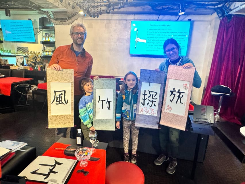 Tokyo: Calligraphy on Kanji Fan & Scroll with Drink - The First Step: Brush Strokes, Tools, and the Meaning Behind Each Character