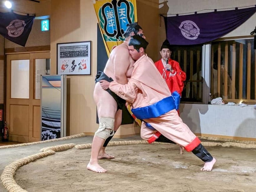 Tokyo: Family Sumo Workshop & Live Wrestling Show with Lunch - The first half: stepping into the ring and learning the rituals behind sumo