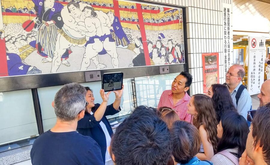 Tokyo: Not a show- a professional sumo practice with experts - Ryogoku Kokugikan and Edo NOREN: short stops that add real context