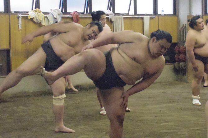 Tokyo Sumo Morning Practice Tour at Stable - Photo time after practice: a fun finish with clear rules