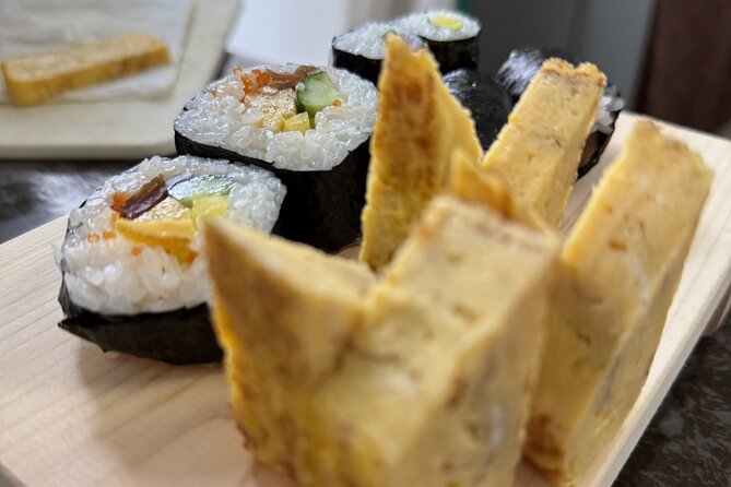 Tokyo Sushi Making Class : Sake Ceremony & Matcha Experience - WASSHOI torched salmon mayo gunkan: modern Tokyo flavor